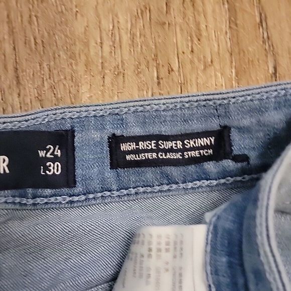 Hollister Distressed High Rise Super Skinny Jeans ~ Sz 0R ~ Blue ~ 28.5" Inseam - Picture 5 of 7
